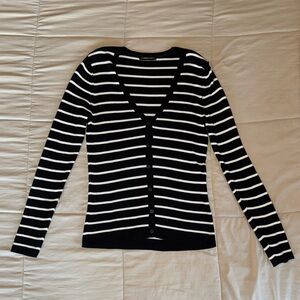 Striped Black and White Cardigan